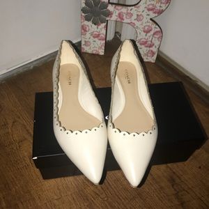 Coach cream and gold flats 7.5 shoes